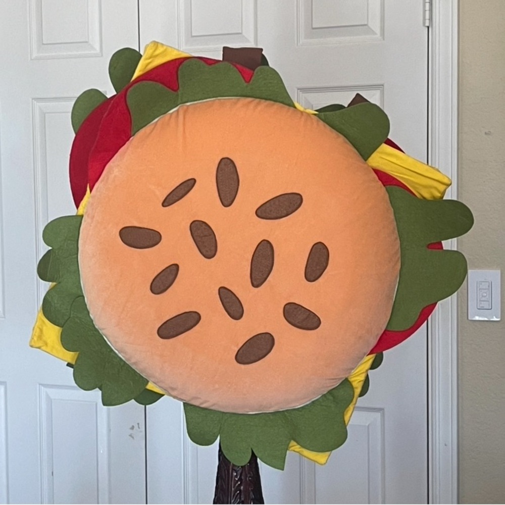Pottery Barn Kids Cheeseburger Hamburger Halloween Plush 3D Costume sz 4-6 EC